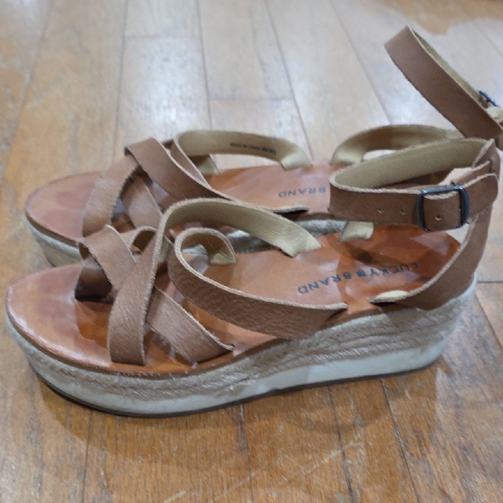 Lucky Brand Brown Wedge Sandals